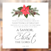 Lukas 2:10-11 Goede Tidings Poinsettia Kerstmis Raamsticker (Vel 2)