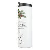 Lukas 2:10-11 Goede Tidings Poinsettia Kerstmis Thermosbeker (Geroteerd rechts)