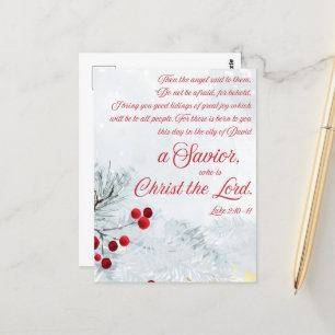 Lukas 2:10-11 Waterverf Kerstwinter Briefkaart