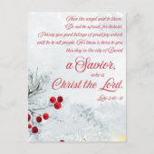 Lukas 2:10-11 Waterverf Kerstwinter Briefkaart (Voorkant)