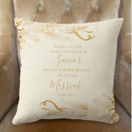 Lukas 2:11 Christelijke Schrift Goud Vrolijk Kerst Kussen
