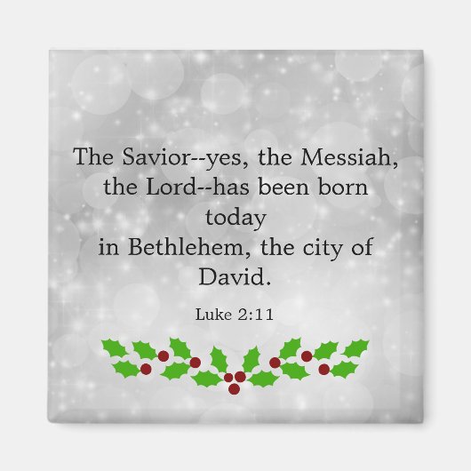 Lukas 2-11, Kerstmis bijbel vers, Magneet (Voorkant)