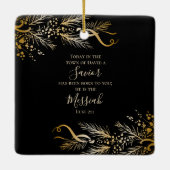 Lukas 2:11 Schriftgedeelte Elegant goud Vrolijk ke Keramisch Ornament (Achterkant)