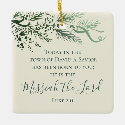 Lukas 2:11 Wijze Pijn Gepersonaliseerd Kerstcadeau Keramisch Ornament (Voorkant)