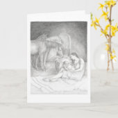 Lukas 2:7 - Kerstkaart van Maria en Jezus Kaart (Gele Bloem)