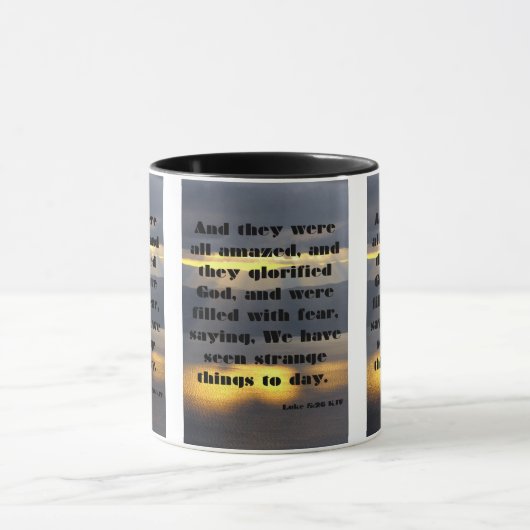 Lukas 5:26 KJV Bijbel Schrift afbeelding tweekleur Mok (Midden)