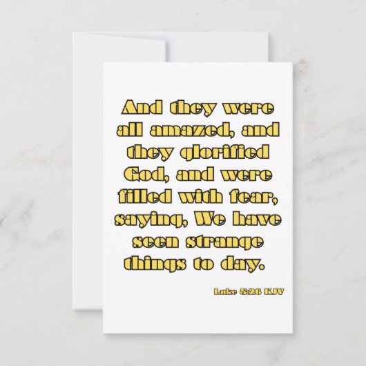 Lukas 5:26 KJV Bijbel Schrift Groet Kaart (Voorkant)