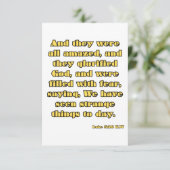 Lukas 5:26 KJV Bijbel Schrift Groet Kaart (Staand voorkant)