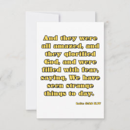 Lukas 5:26 KJV Bijbel Schrift Groet Kaart