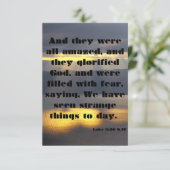 Lukas 5:26 KJV Bijbel Schrift Pic Groet Kaart (Staand voorkant)