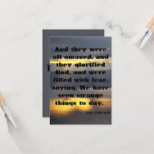 Lukas 5:26 KJV Bijbel Schrift Pic Groet Kaart (Voorkant / Achterkant in situ)