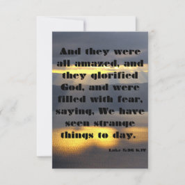 Lukas 5:26 KJV Bijbel Schrift Pic Groet Kaart