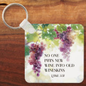 Lukas 5:37 Nieuwe wijn in oude wijnzakken Bijbelve Sleutelhanger (Voorkant)