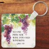 Lukas 5:37 Nieuwe wijn in oude wijnzakken Bijbelve Sleutelhanger (Achterkant)