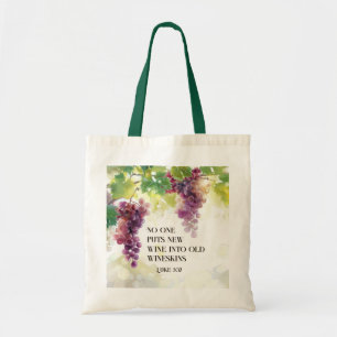 Lukas 5:37 Nieuwe wijn in oude wijnzakken Bijbelve Tote Bag