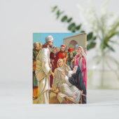 Lukas 7:11-17 Jezus brengt een dood Man tot leven Briefkaart (Staand voorkant)