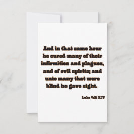 Lukas 7:21 KJV Bijbel Schrift Groet Kaart