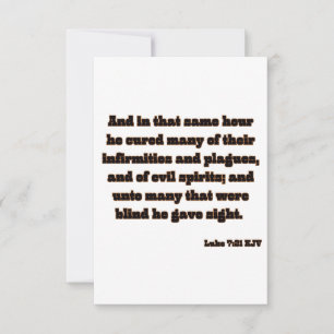 Lukas 7:21 KJV Bijbel Schrift Groet Kaart