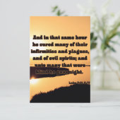 Lukas 7:21 KJV Bijbel Schrift Pic Groet Kaart (Staand voorkant)