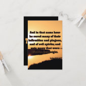 Lukas 7:21 KJV Bijbel Schrift Pic Groet Kaart (Voorkant / Achterkant in situ)