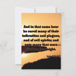 Lukas 7:21 KJV Bijbel Schrift Pic Groet Kaart