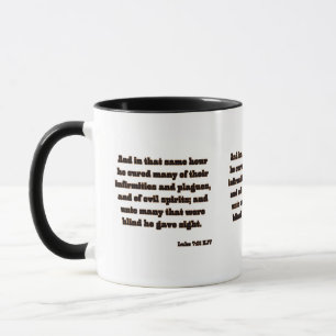 Lukas 7:21 KJV Bijbel Schrift Two-Tone Mok