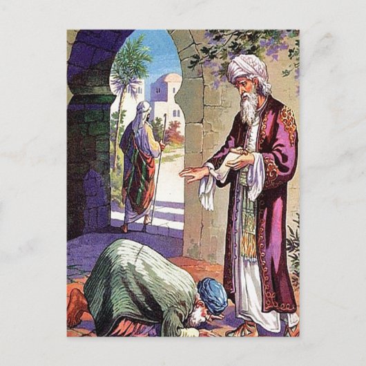 Lukas 7:40-50 Een verhaal over het vergeven van br Briefkaart (Voorkant)