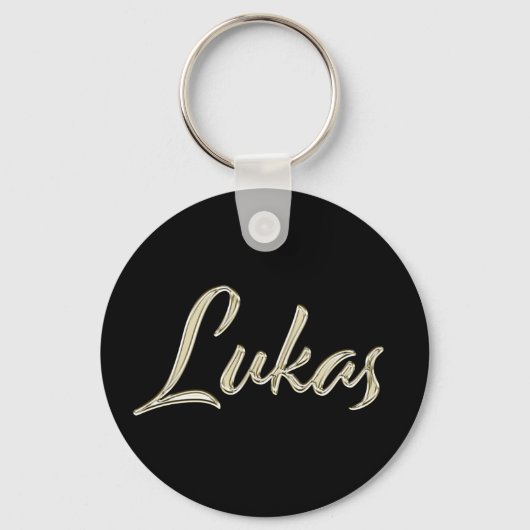 Lukas Name whitegold Button Schlüsselanhänger Sleutelhanger (Voorkant)