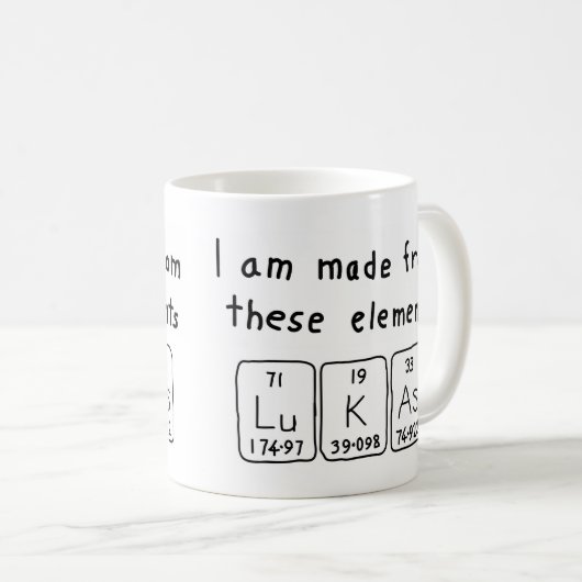 Lukas periodieke tabelnaam mok (Voorkant rechts)