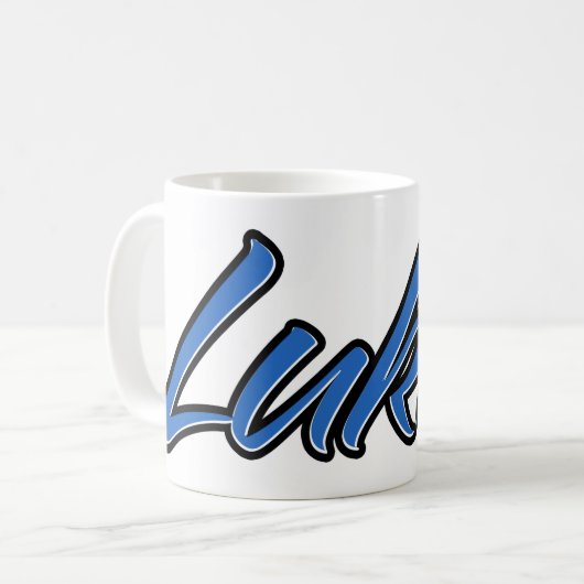 Lukas Vorname Name blue Tasse Kaffeetasse Koffiemok (Voorkant links)