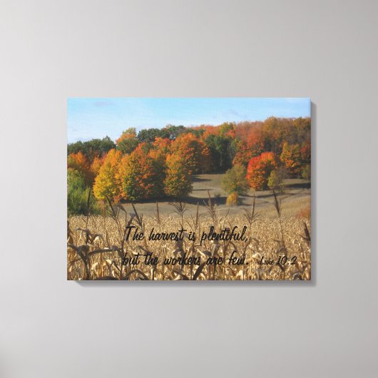 Luke 10:2 uitgerekt canvas afdrukken (Voorkant)