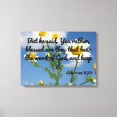 Luke 11:28 Bijbelverse KJV Pic Wall Art Canvas Afdruk (Voorkant)