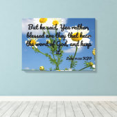 Luke 11:28 Bijbelverse KJV Pic Wall Art Canvas Afdruk (Insitu (Houten vloer))