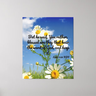 Luke 11:28 Bijbelverse KJV Pic Wall Art Canvas Afdruk