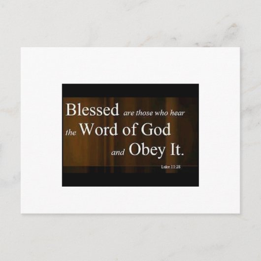 Luke 11:28 briefkaart (Voorkant)