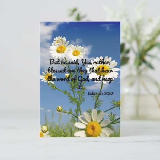 Luke 11:28 KJV Bijbel Verse Pic Flat Greeting Kaart (Staand voorkant)