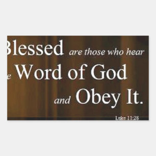 Luke 11:28 rechthoekige sticker