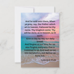 Luke 11:2-4 KJV Bijbelsscriptie Pic Greeting Kaart