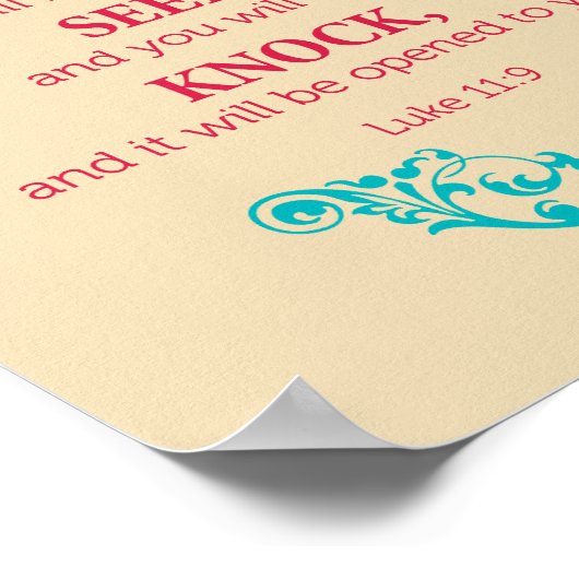 Luke 11:9 dus zeg ik tegen je... poster (Hoek)