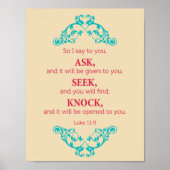 Luke 11:9 dus zeg ik tegen je... poster (Voorkant)