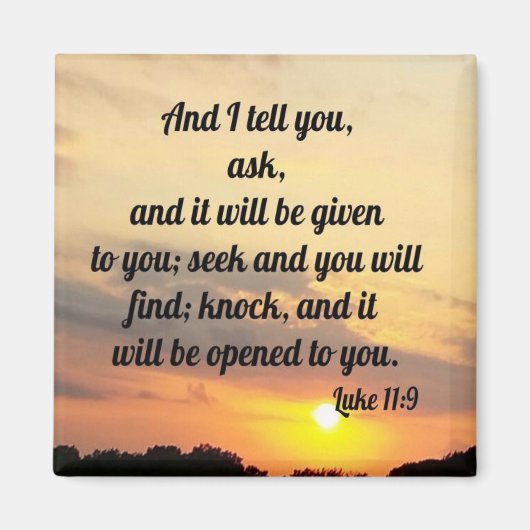 Luke 11:9 magneet (Voorkant)