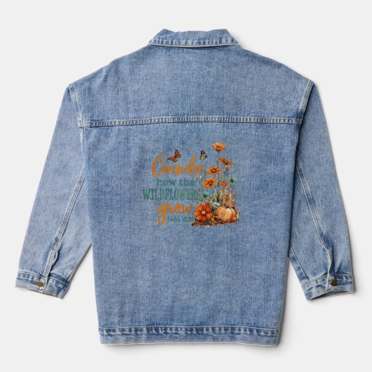 Luke 12:27 denim jacket (Achterkant)