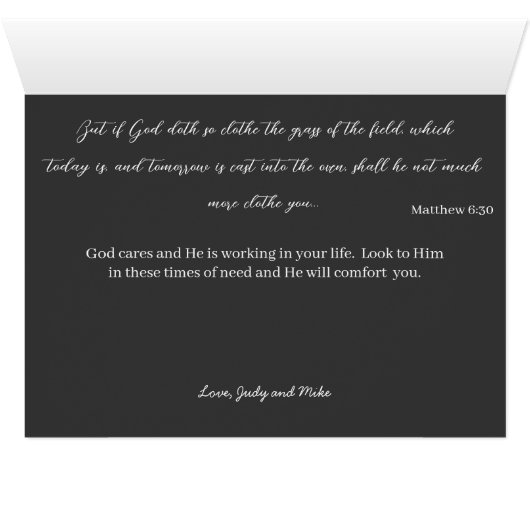 Luke 12:27-overweeg de leugens-God Will Comfort (Binnen Horizontaal (Onder))