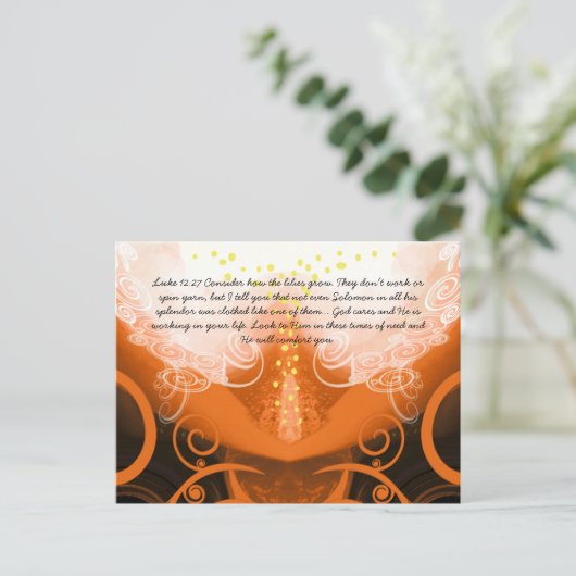 Luke 12:27 overweeg hoe de leugens groeien. briefkaart (Staand voorkant)