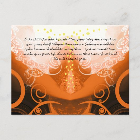 Luke 12:27 overweeg hoe de leugens groeien. briefkaart (Voorkant)