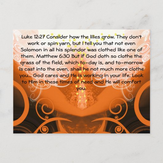 Luke 12:27 overweeg hoe de leugens groeien. briefkaart (Voorkant)