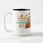 Luke 12:27 tweekleurige koffiemok (Links)