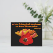 luke 12:27b en heldere tulpen briefkaart (Staand voorkant)