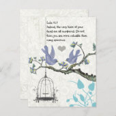 Luke 12:7 u bent waardevoller dan vele vongen briefkaart (Voorkant / Achterkant)