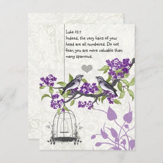 Luke 12:7 u bent waardevoller dan vele vongen briefkaart (Voorkant / Achterkant)